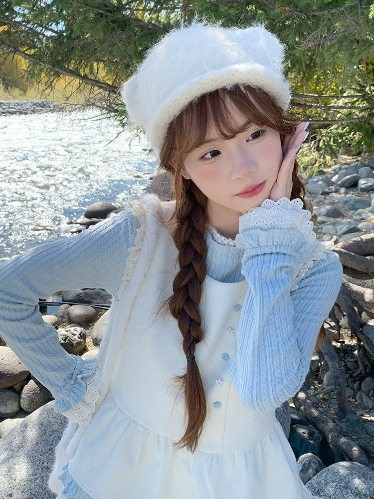 Snowberry Blue Base Top & Tier Dress-Sets-ntbhshop