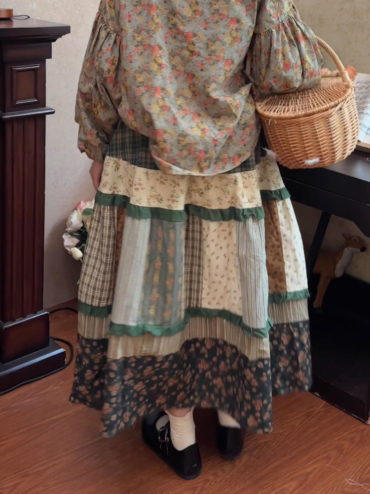 Midnight Forest Patch Midi Skirts-ntbhshop