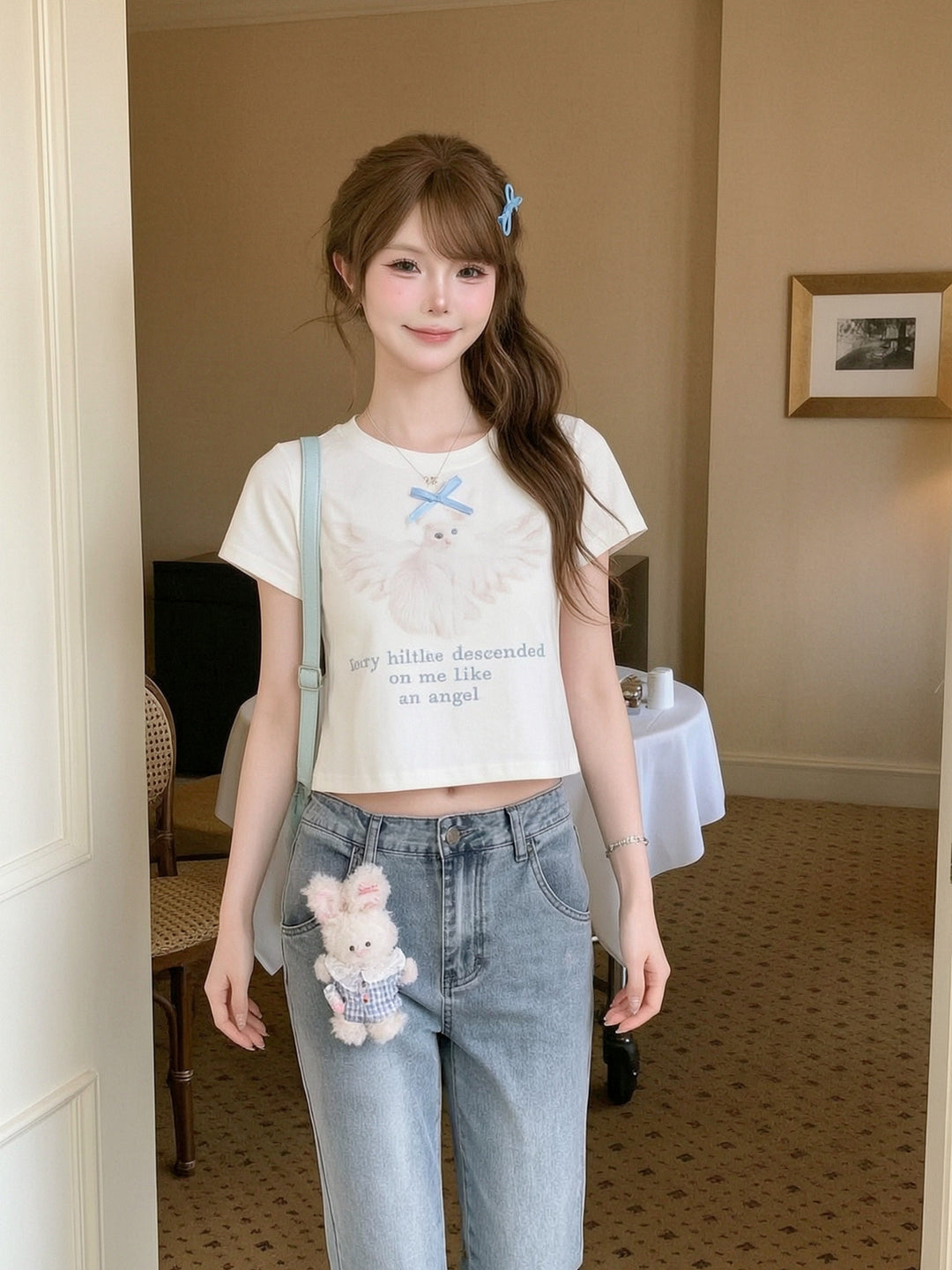 Angel Kitten Baby Tee-Tops-ntbhshop