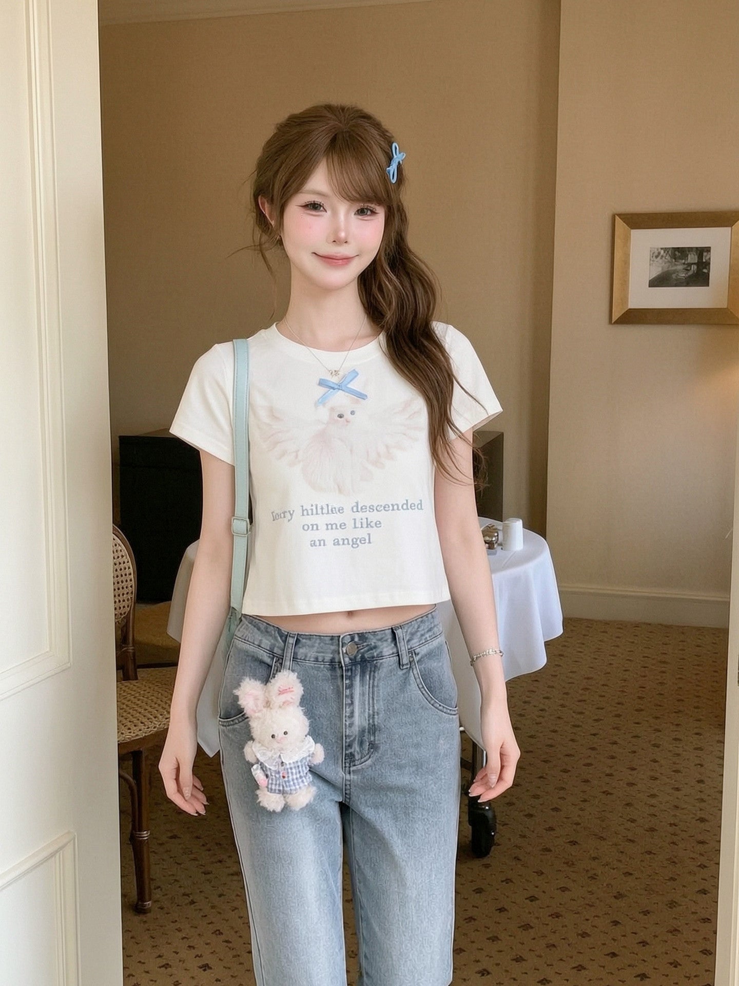 Angel Kitten Baby Tee-Tops-ntbhshop
