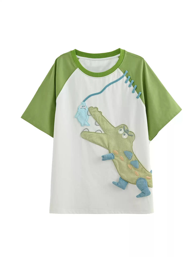 Little Crocodile Trail Raglan Tee-Tops-ntbhshop