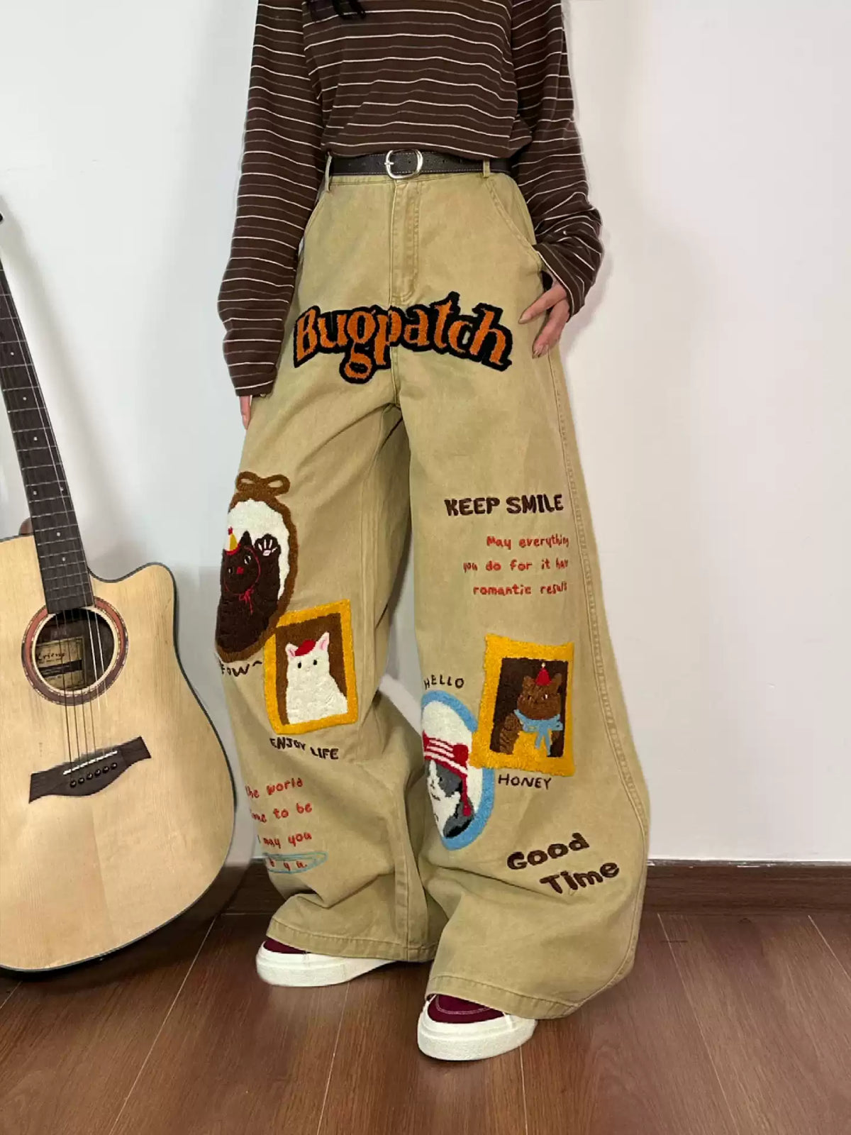 Bugpatch Wide Leg Pants-Bottoms-ntbhshop