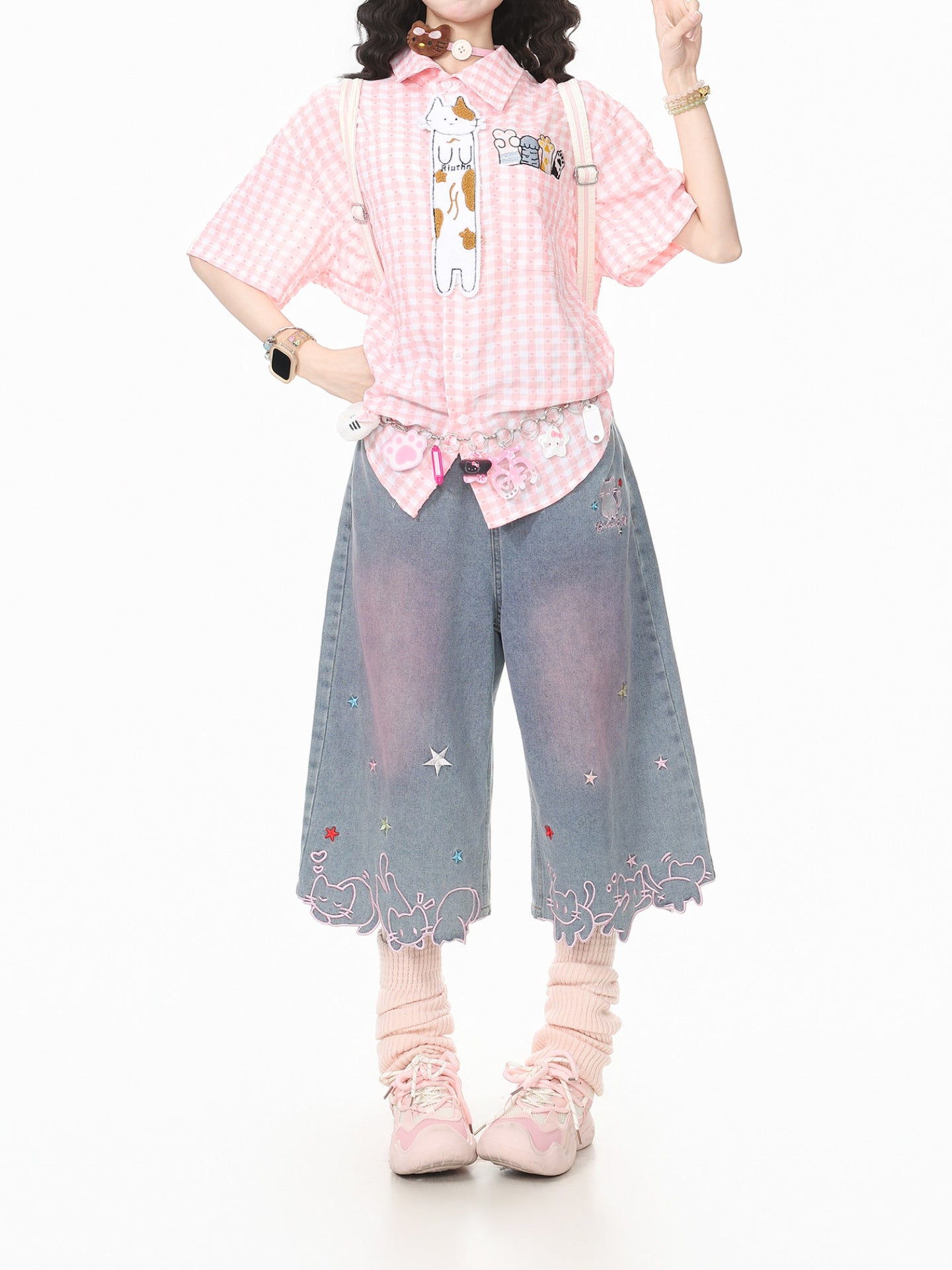Starry Kitten Capri Jeans-Bottoms-ntbhshop