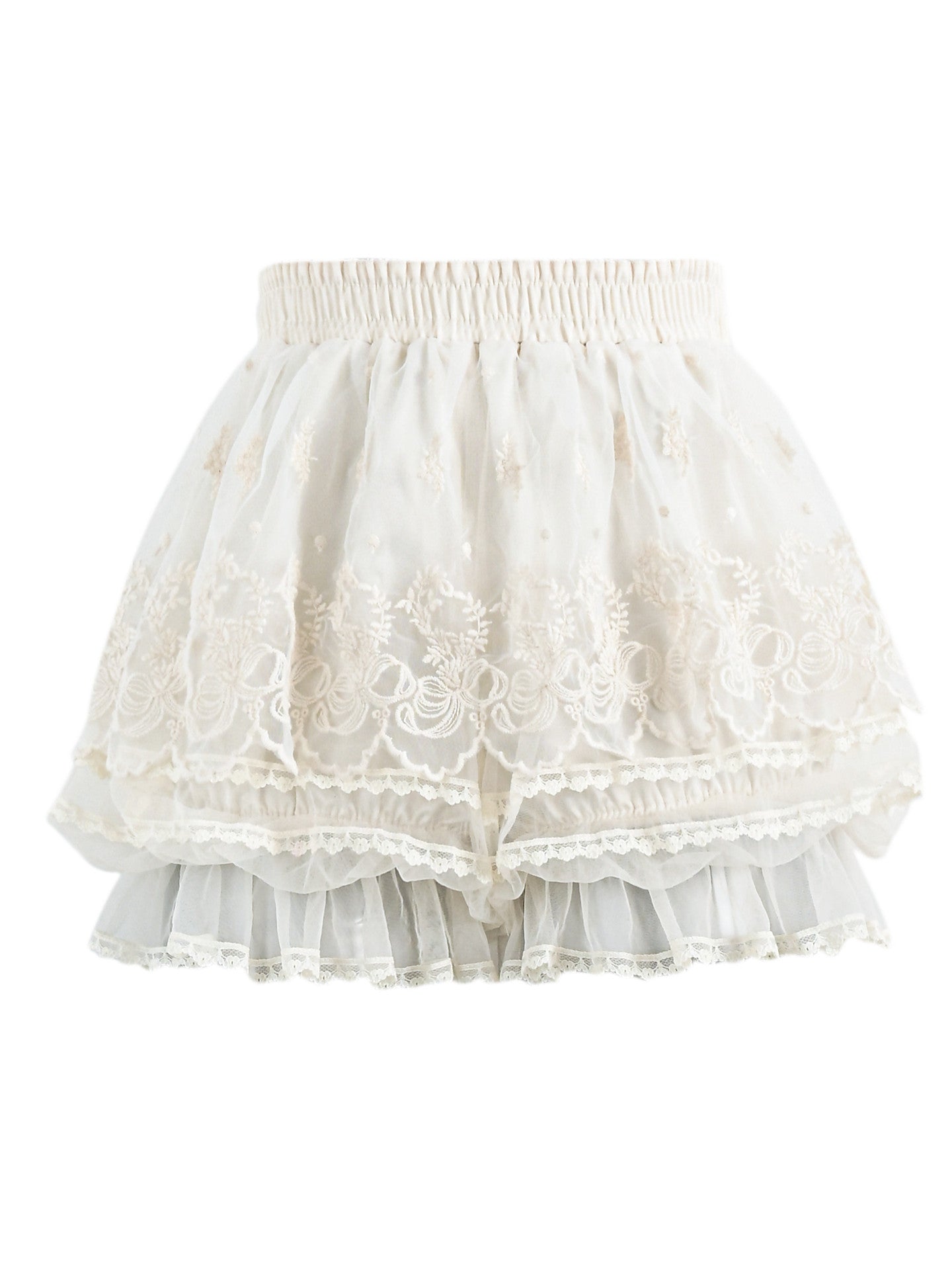 Pearl Lace Bubble Shorts-Bottoms-ntbhshop