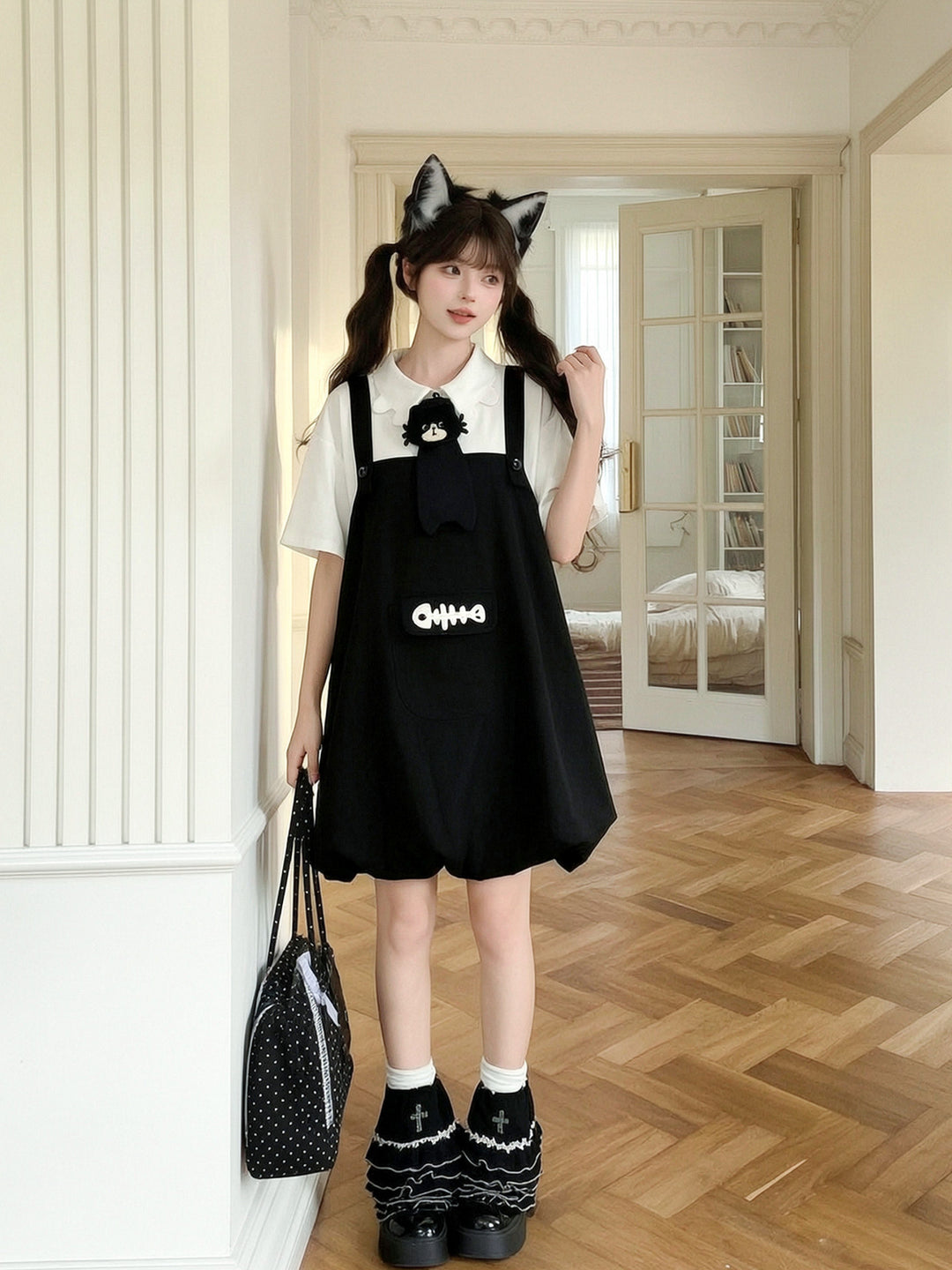 Milk Cat Bubble Dress-Dresses-ntbhshop