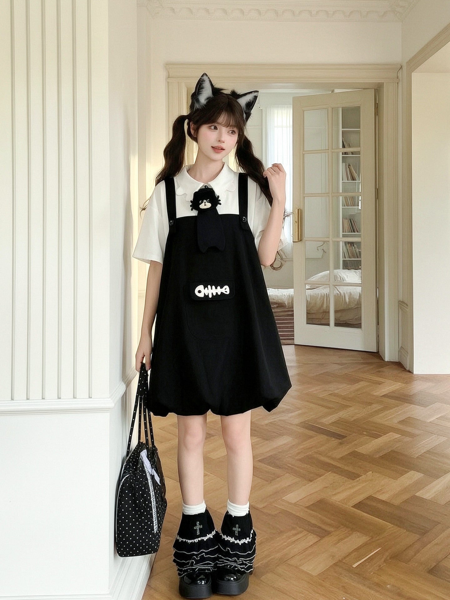 Milk Cat Bubble Dress-Dresses-ntbhshop