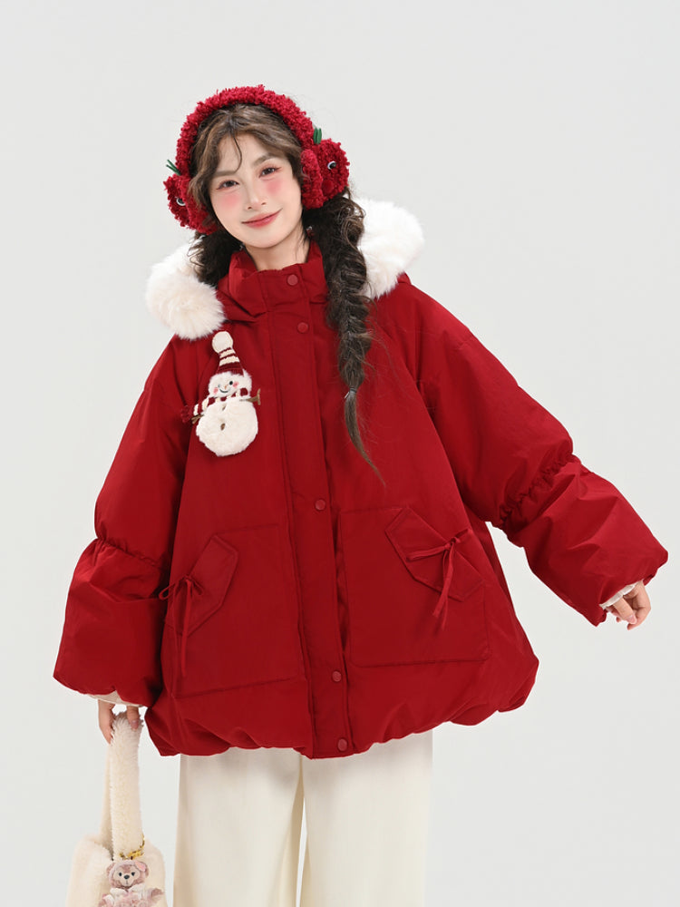 Snowman Holiday Cozy Puffer Jacket-ntbhshop