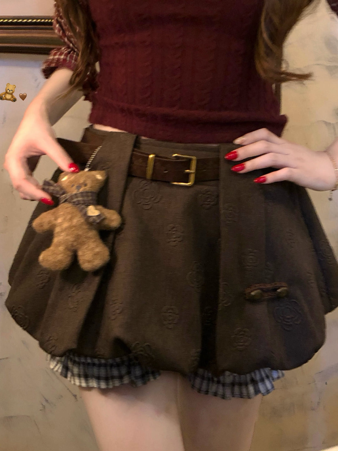 Chestnut Bloom Bubble Skort-Bottoms-ntbhshop