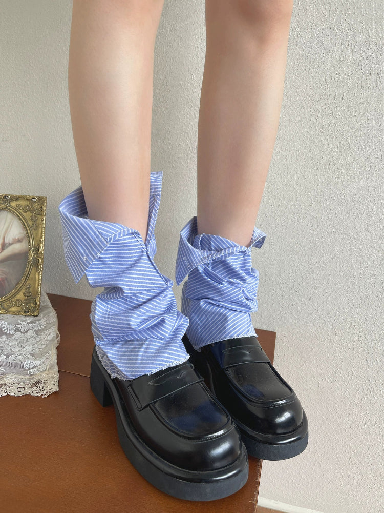 Striped Collar Leg Sleeves-ntbhshop