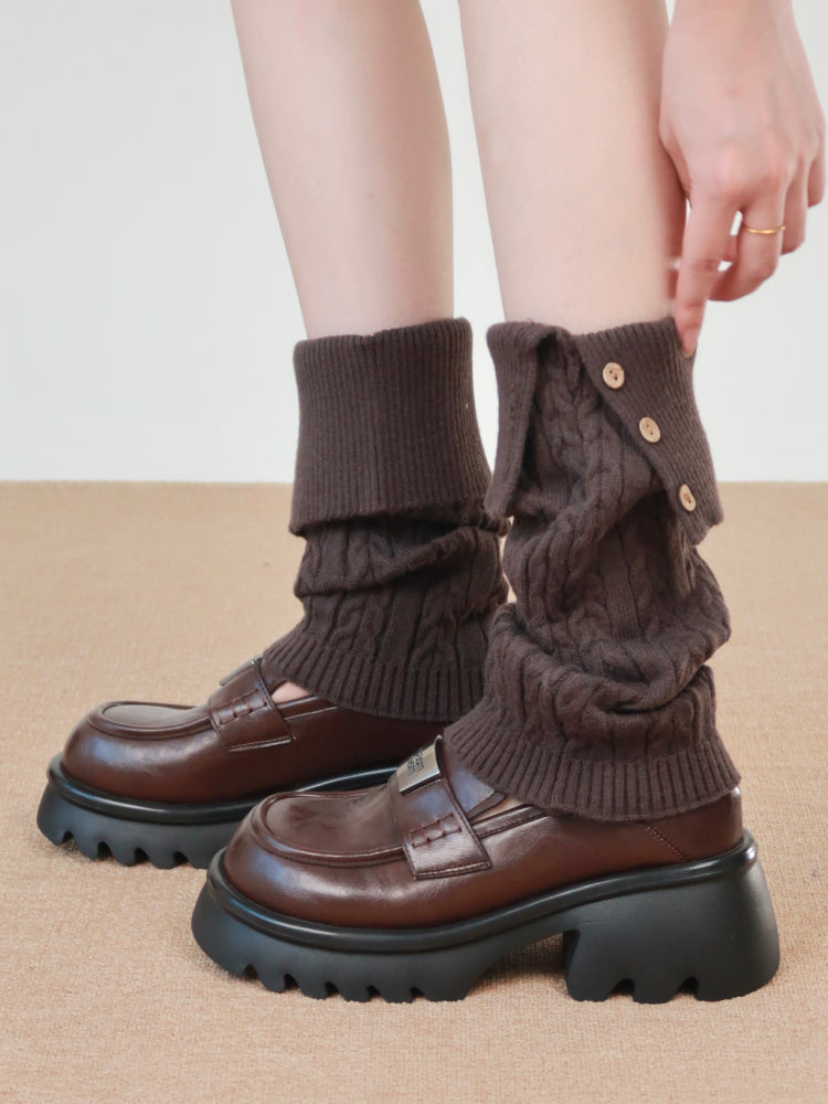 Sweater Collar Button Leg Warmers-ntbhshop