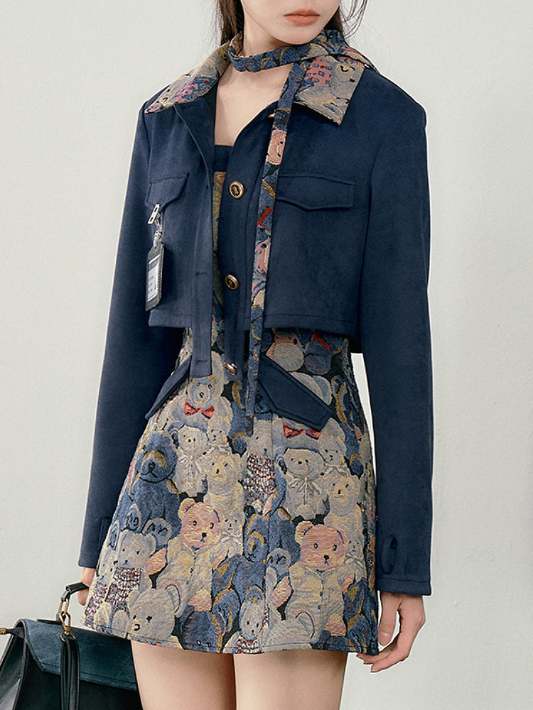 Bear Coffee Crop Jackets & Cami Dresses-ntbhshop