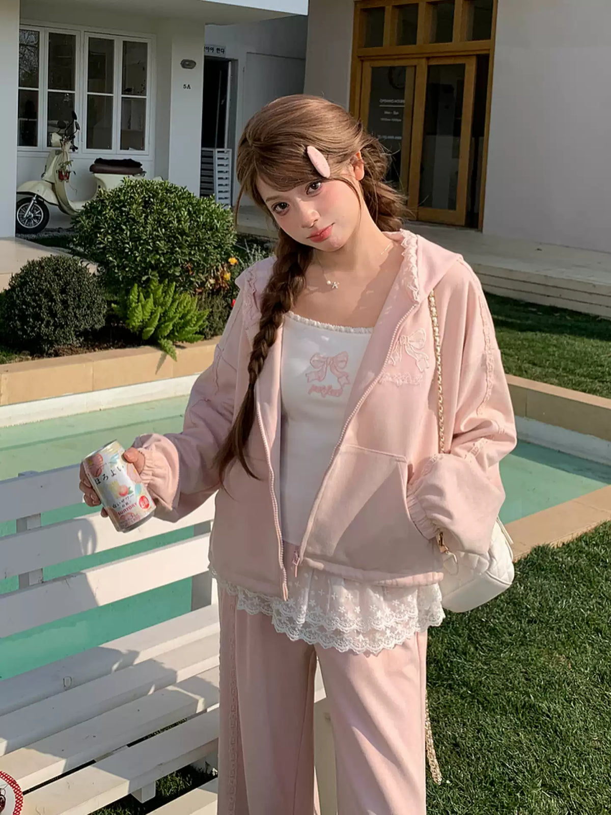 Rose Drift Lace Hooded Jacket-Outerwear-ntbhshop