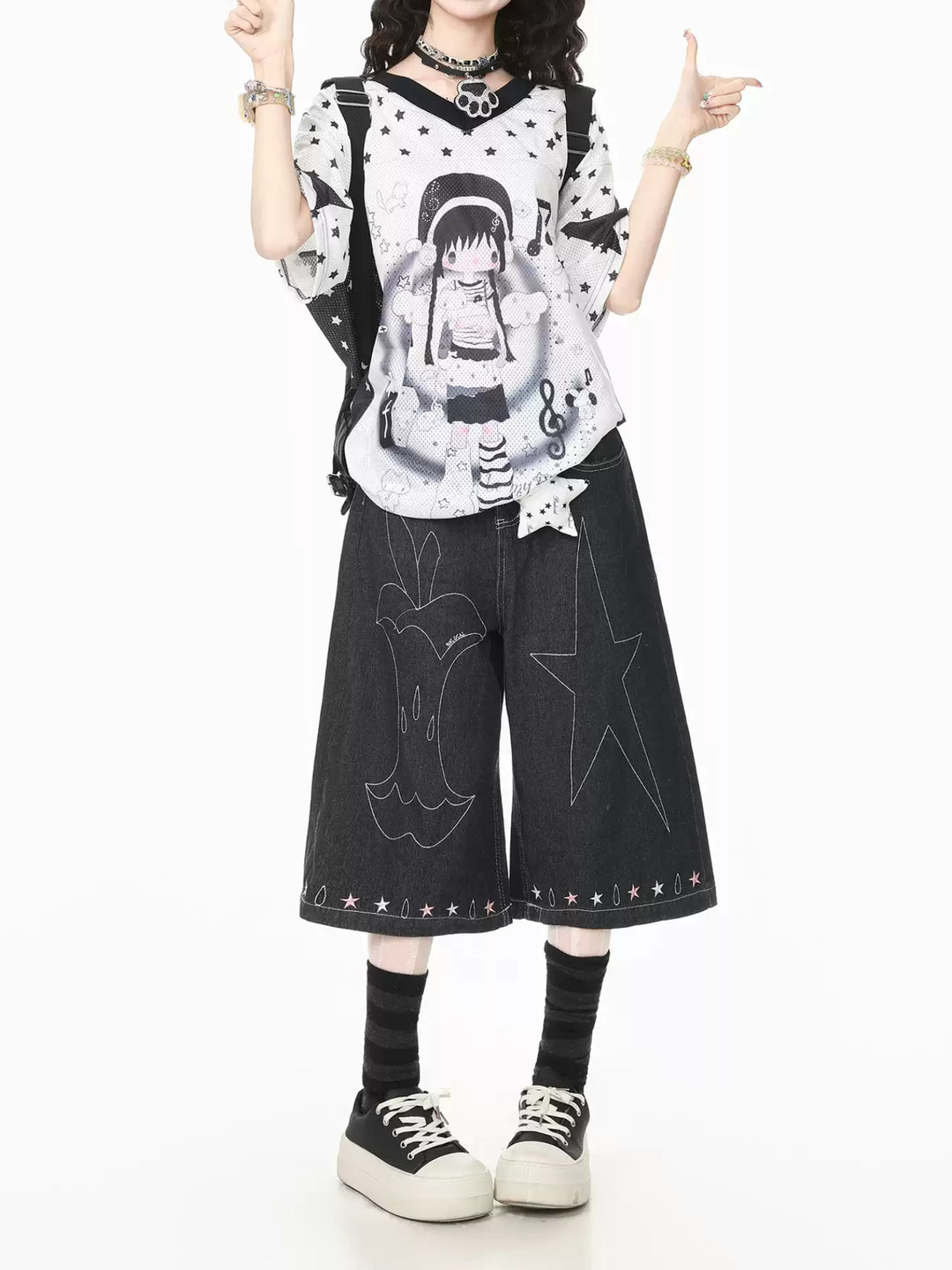 Rodeo Doodle Denim Capri Pants-Bottoms-ntbhshop