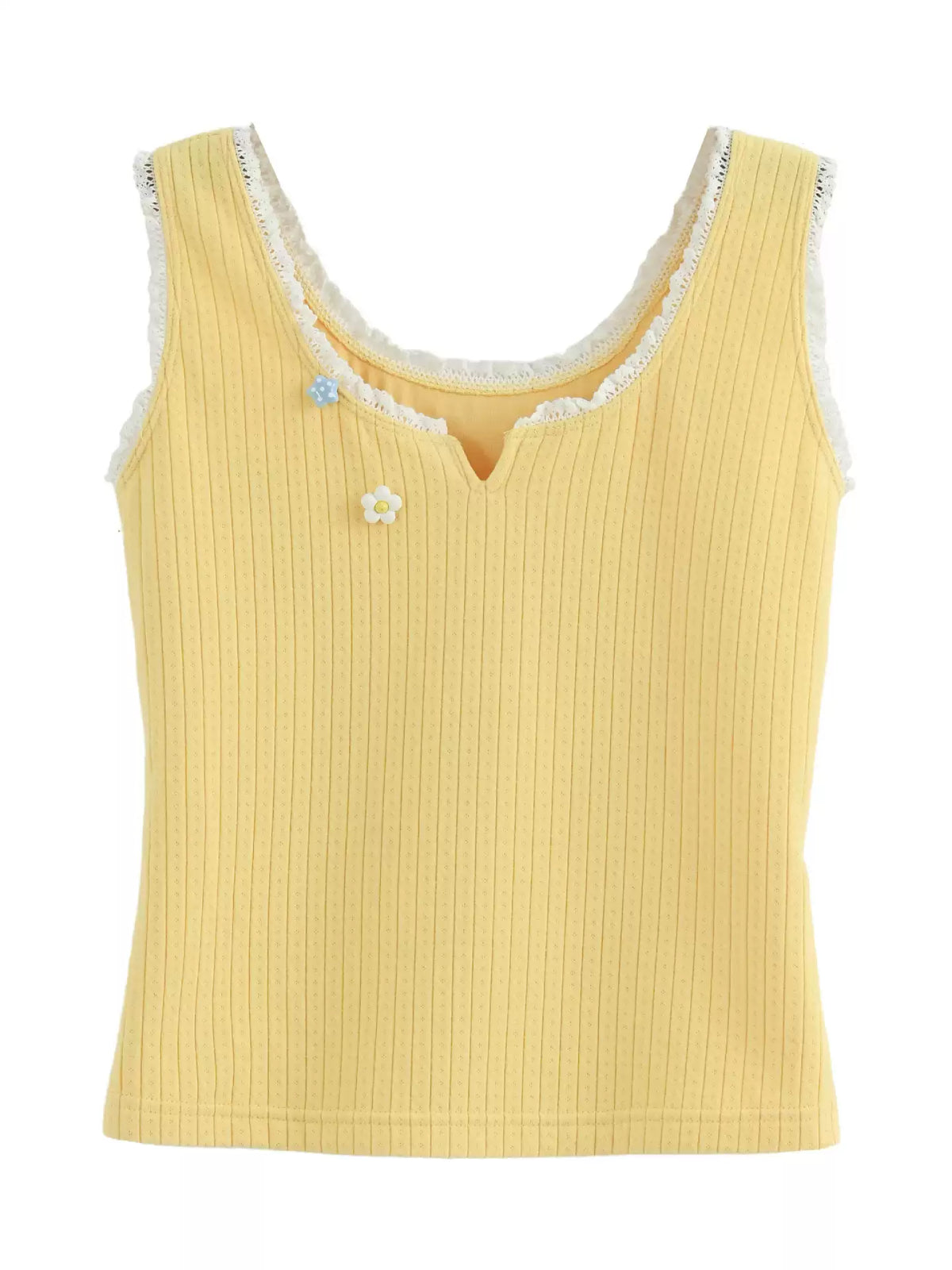 Custard Milk Knit Tank Top-Tops-ntbhshop