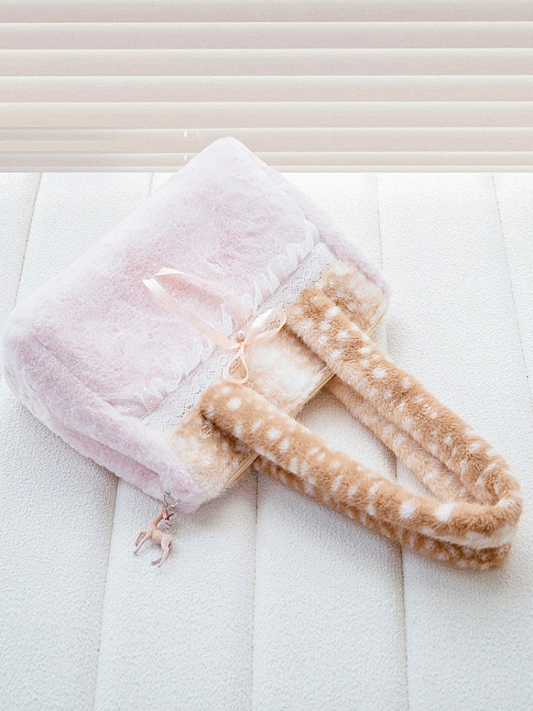 Blushing Fawn Plush Shoulder Bag-ntbhshop