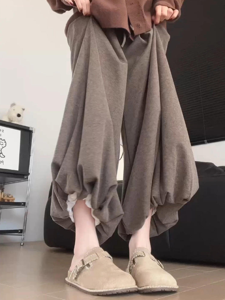 Mocha Bloom Bubble Sweatpants-ntbhshop