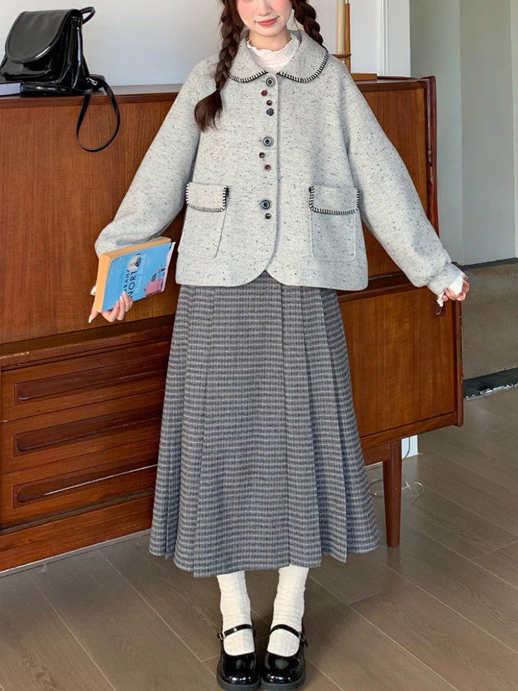 Whimsy Classroom Woolen Jacket & Skirt-ntbhshop