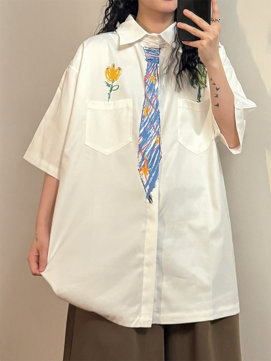 Midday Sketch Tie Shirts-Tops-ntbhshop