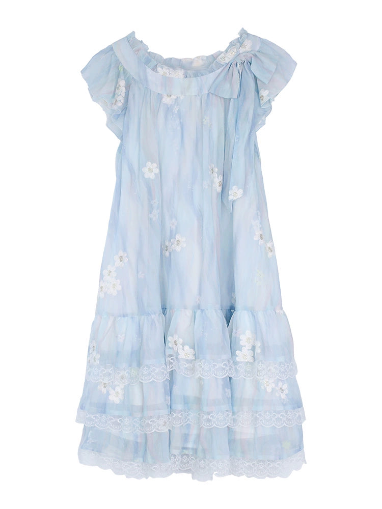 Bluebell Fairy Sleeve Lace Dress-ntbhshop