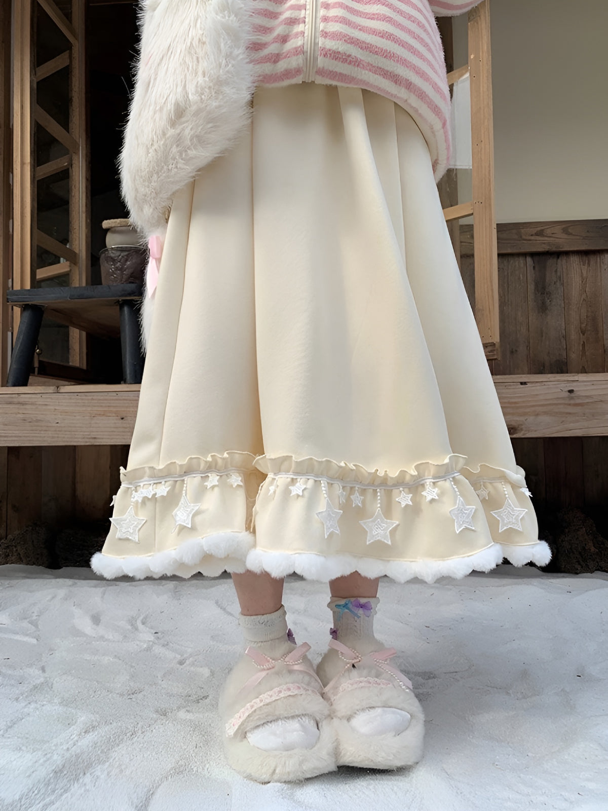 Snow Star Fluff Skirt-Bottoms-ntbhshop