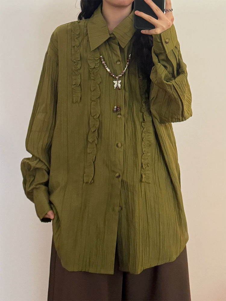 Mushroom Poem Puff Sleeve Blouses-ntbhshop