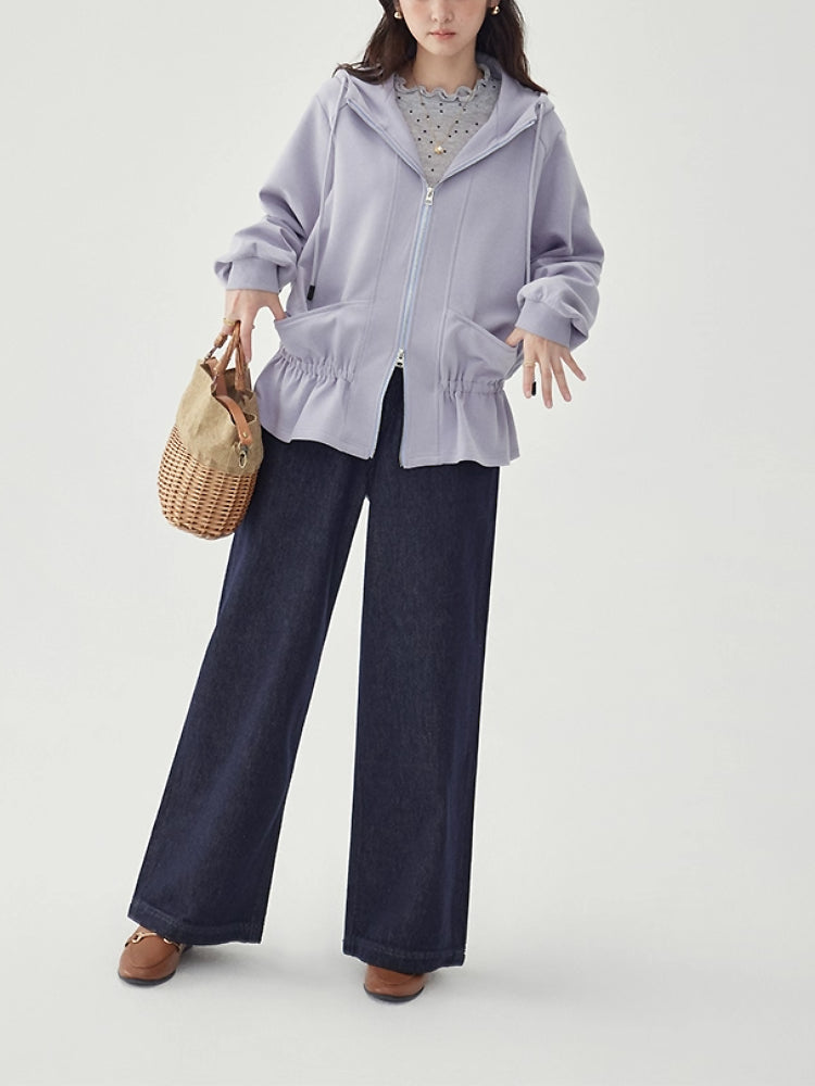 Lavender Cloud Elastic Hooded Jacket-ntbhshop