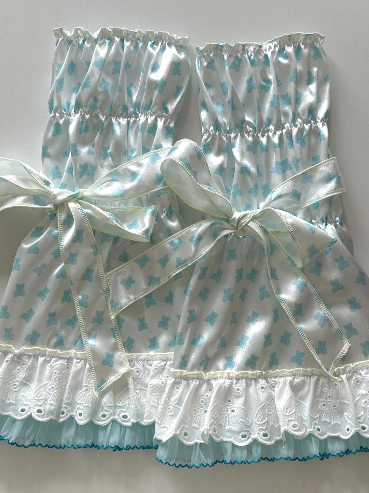Bear Glimmer Silky Bow Lace Leg Sleeves-ntbhshop