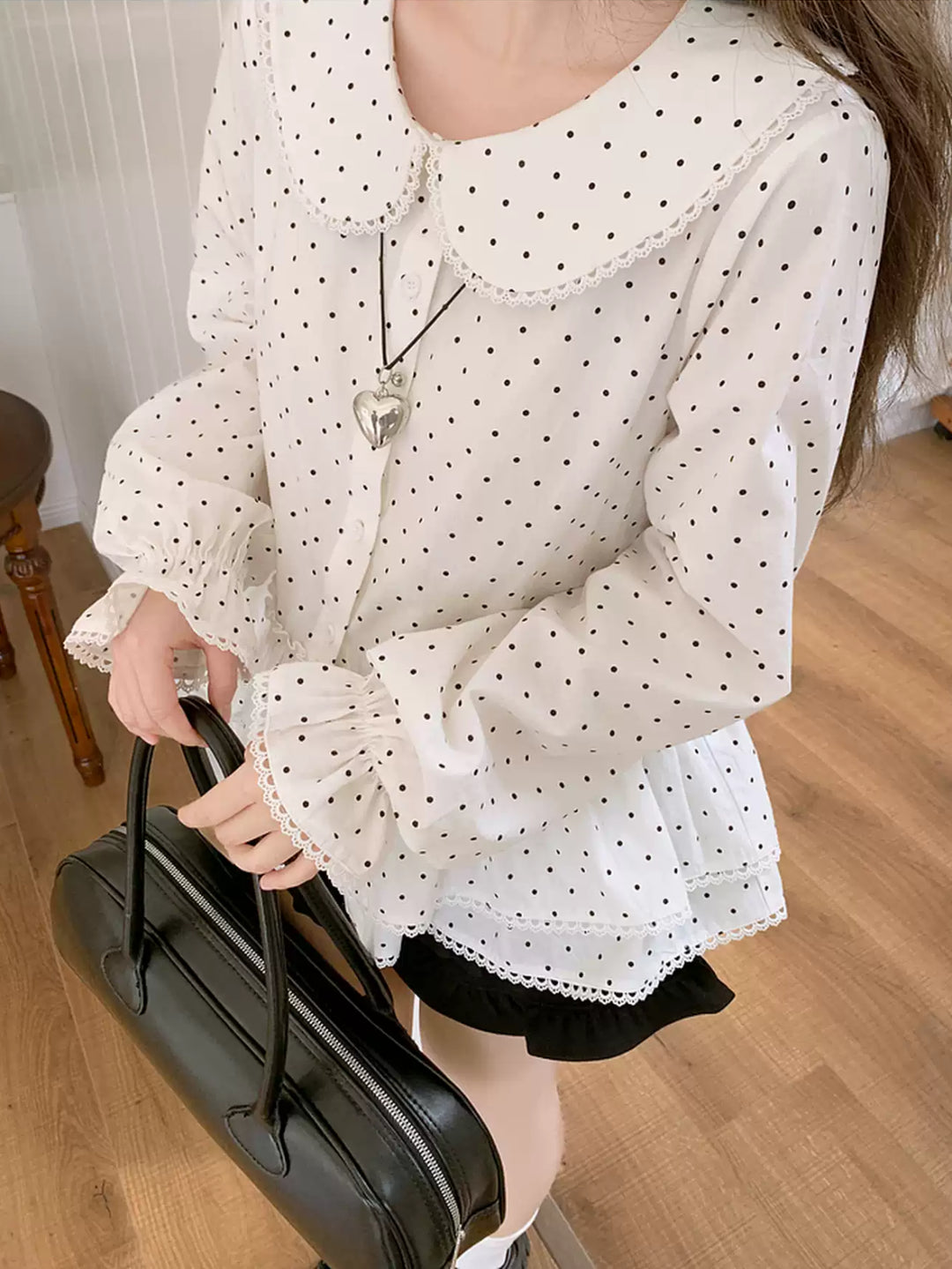 Sugar Dot Cotton Doll Blouse-Tops-ntbhshop