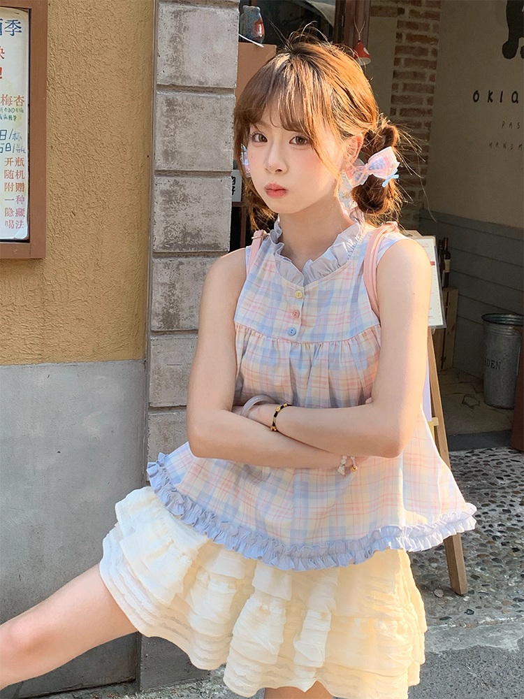 Cotton Candy Plaid Top & Layer Cake Skirt-ntbhshop