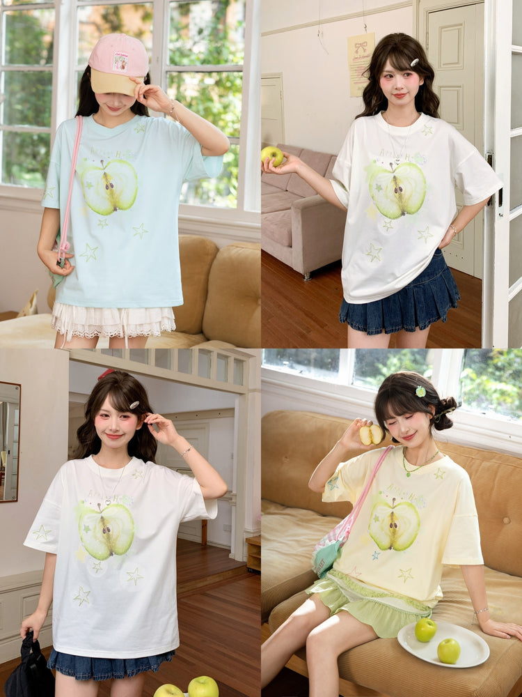 Green Apple Daydream Tees-Tops-ntbhshop