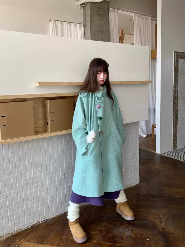 Matcha Dopamine Woolen Coat-ntbhshop