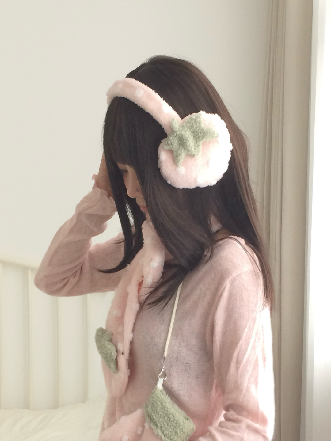 Strawberry Dot Plush Winter Accessories-ntbhshop