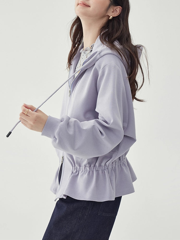 Lavender Cloud Elastic Hooded Jacket-ntbhshop