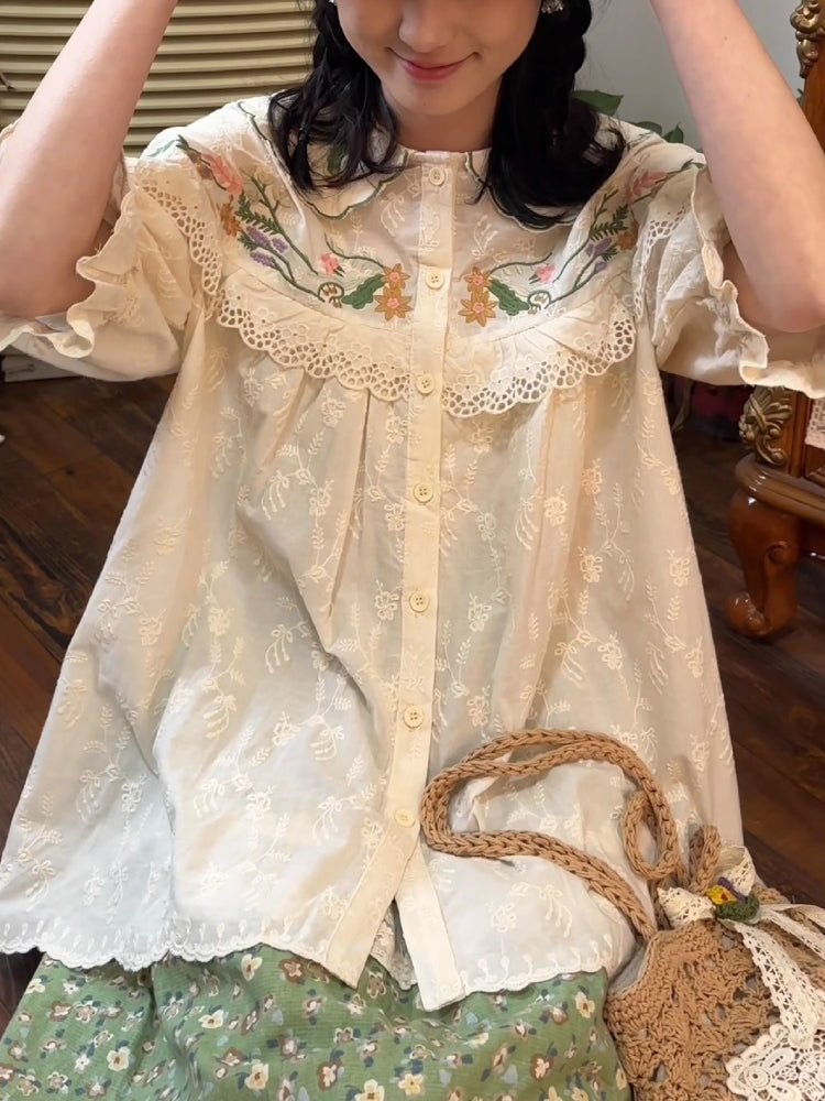 Secret Garden Doll Collar Blouse-ntbhshop