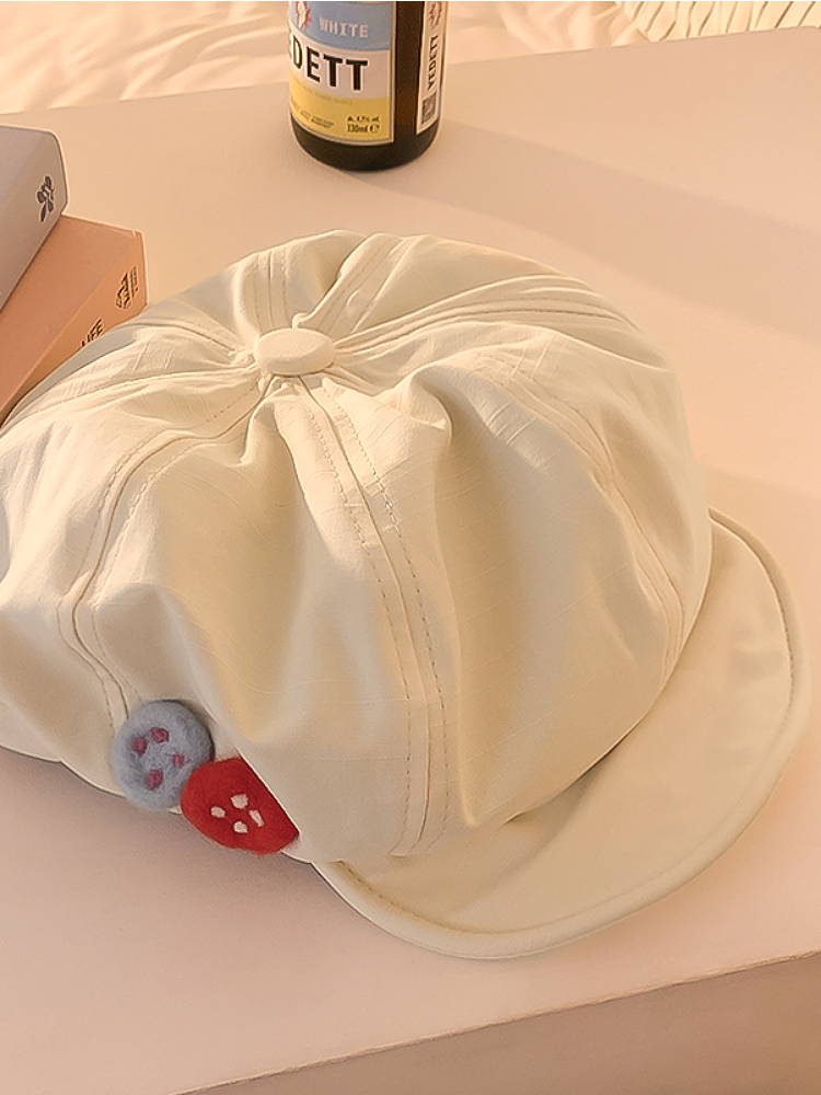 Cloud Felt Button Vintage Denim Berets-ntbhshop