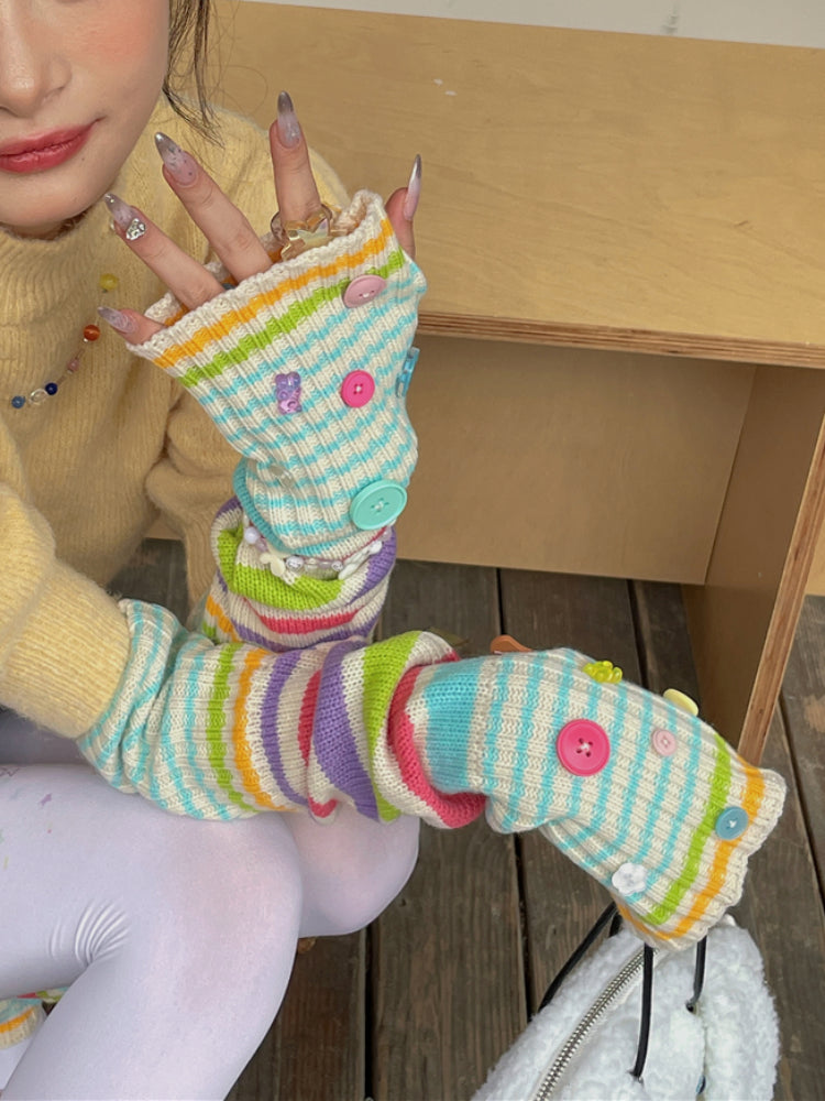 Button Pop Dopamine Arm Warmers-ntbhshop