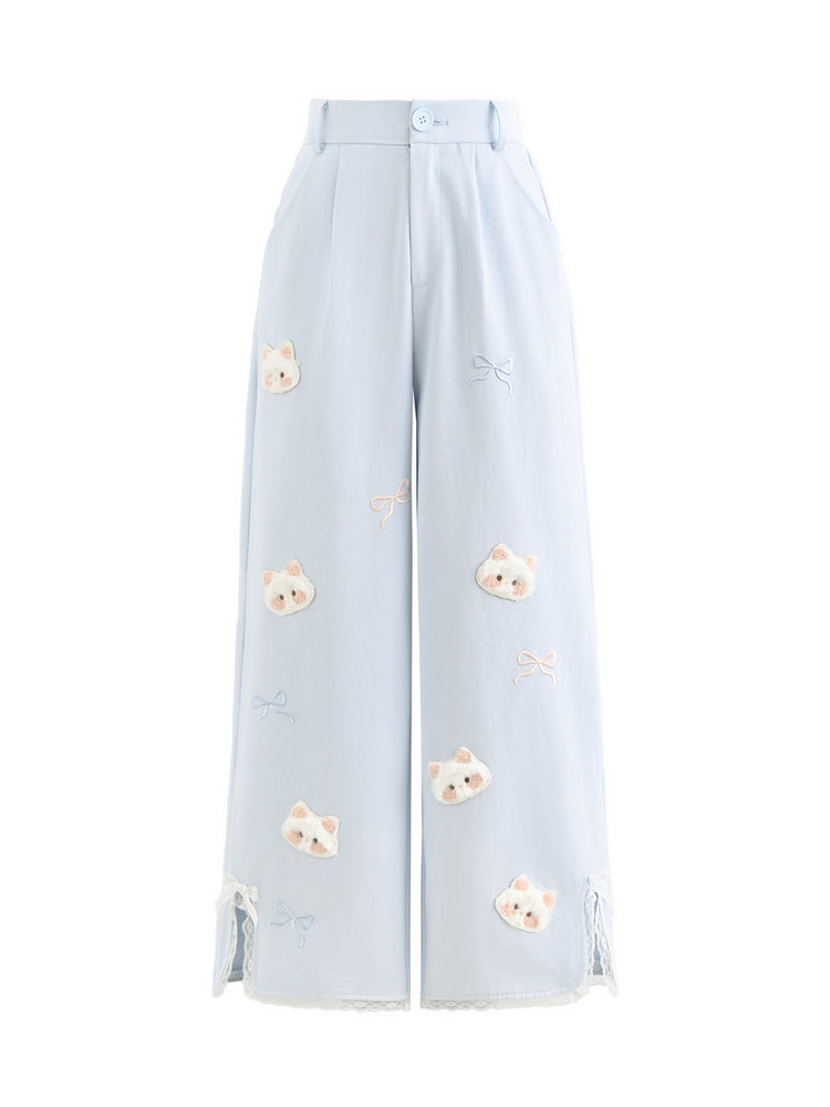Cloud Kitten High Waist Pants-Bottoms-ntbhshop