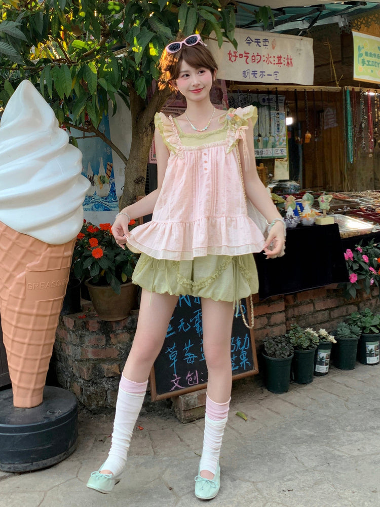 Tulip Bubble Ruffle Top & Shorts-Sets-ntbhshop