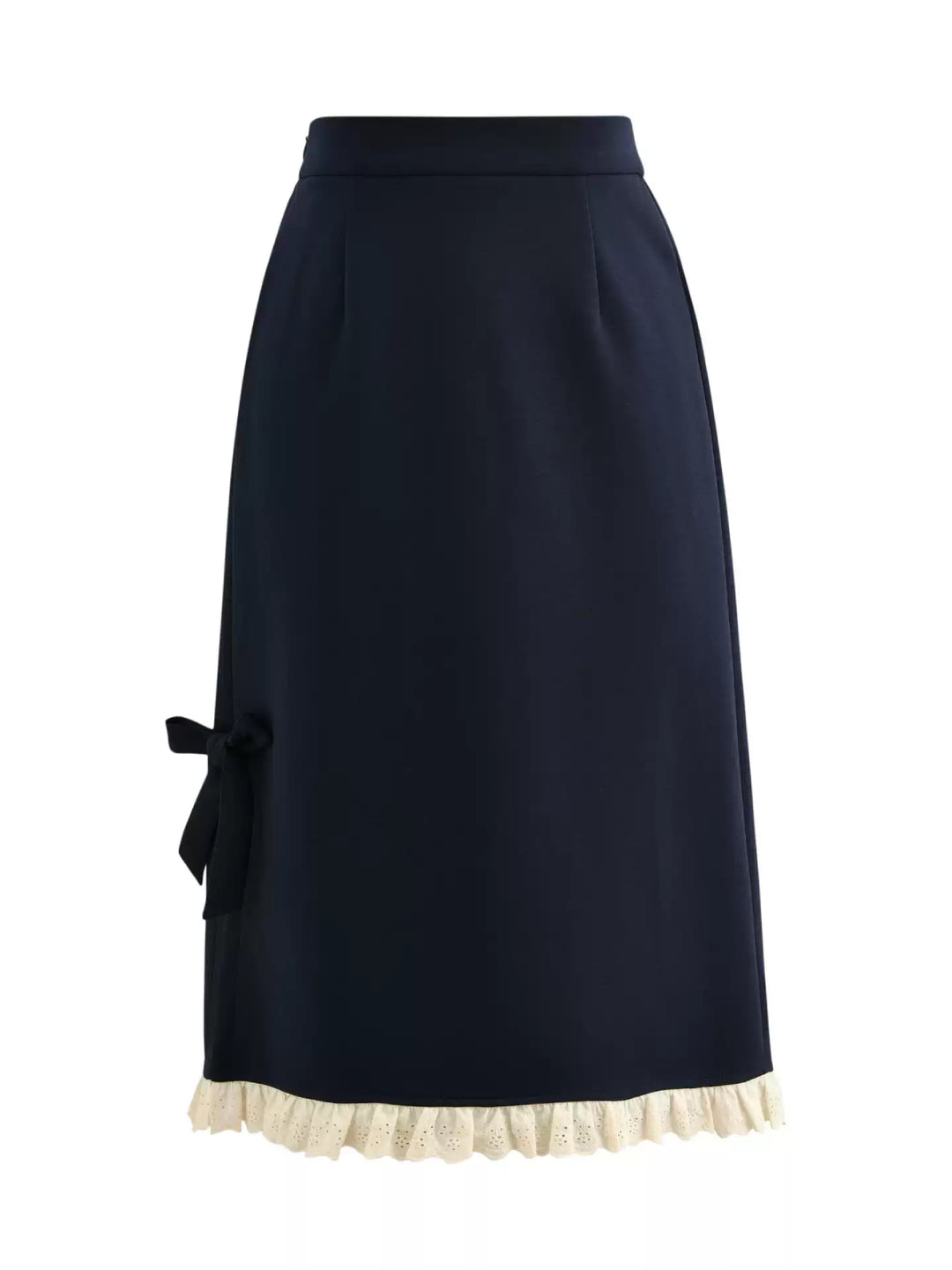 Navy Ribbon Lace Skirt-Bottoms-ntbhshop