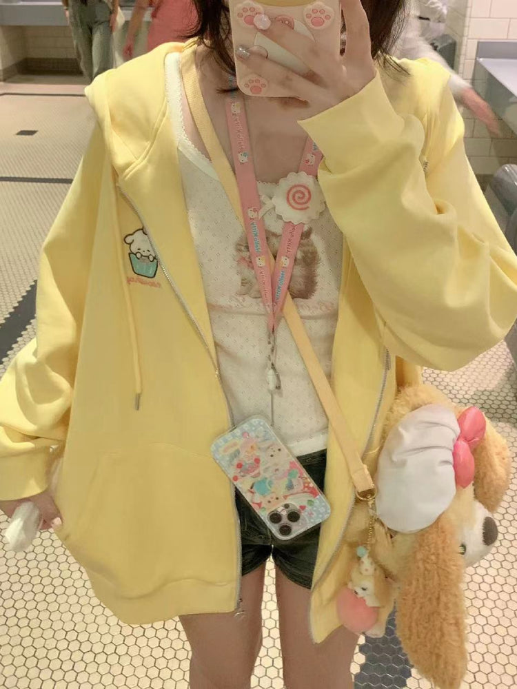 Buttercream Pup Oversize Hooded Jacket-ntbhshop