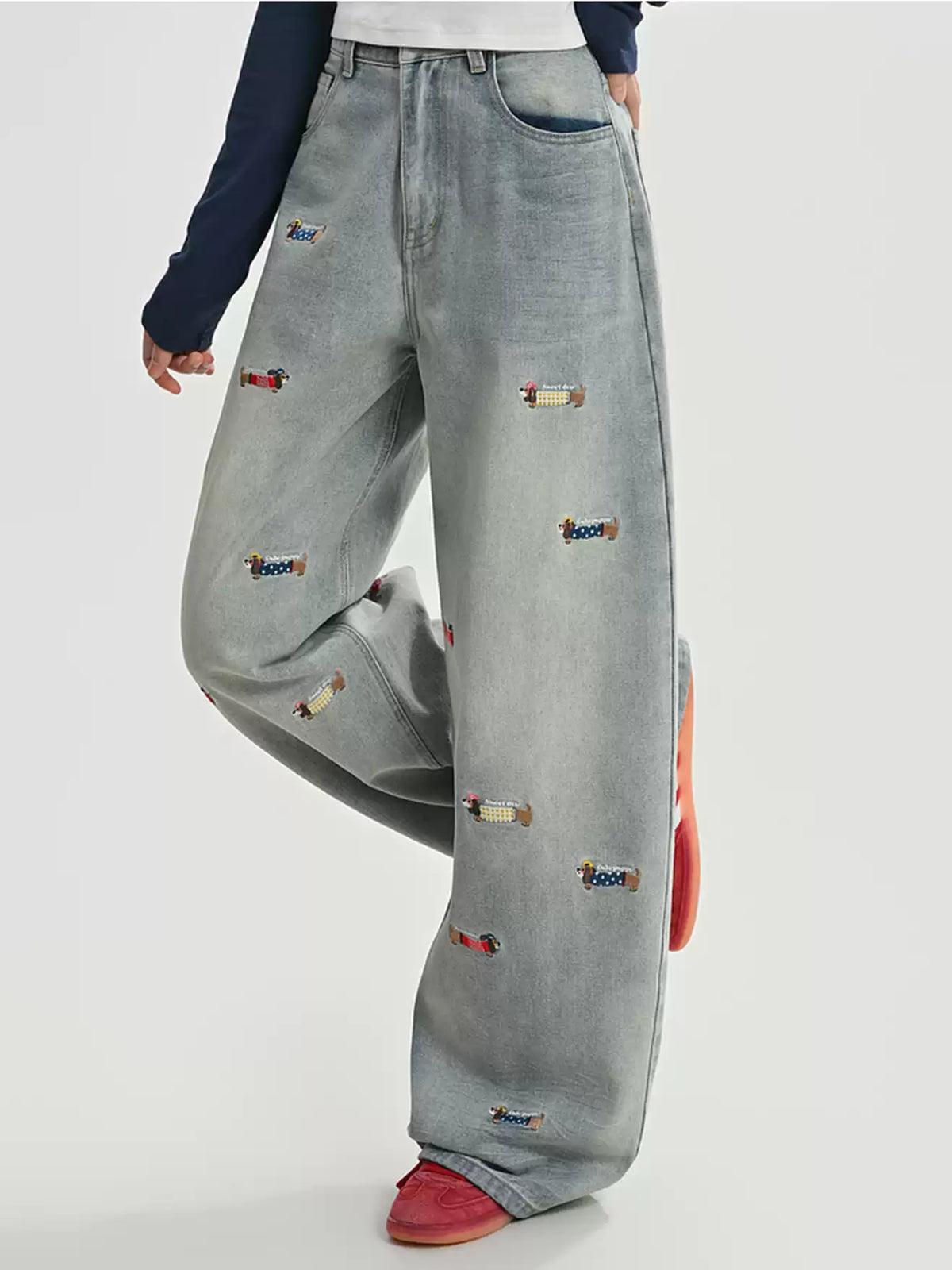 Bus Stop Dachshund Jeans-Bottoms-ntbhshop