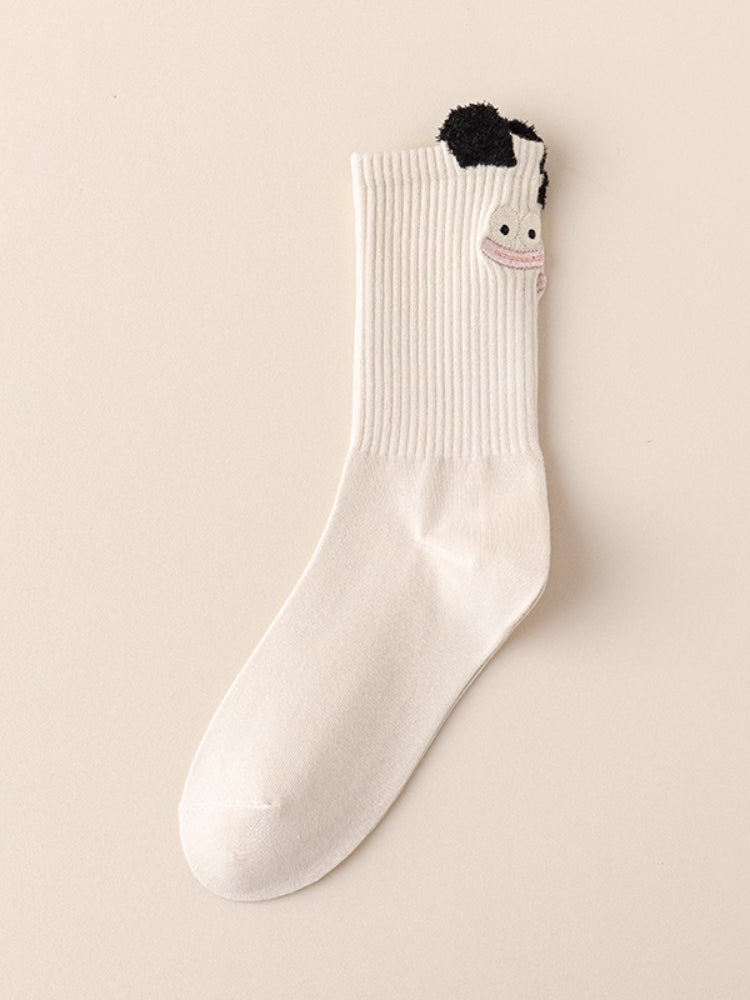 Big Eyes Ribbed Crew Socks-ntbhshop