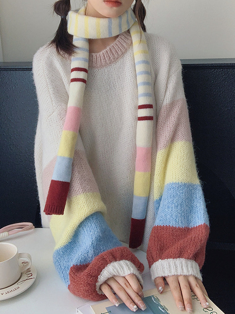 Sunday Sketchbook Colorblock Knit Wrap-ntbhshop