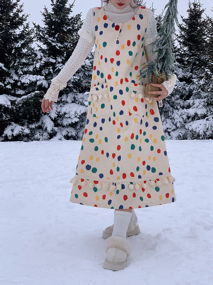 Sweet Circus Dots Pom Jumper Dress-ntbhshop