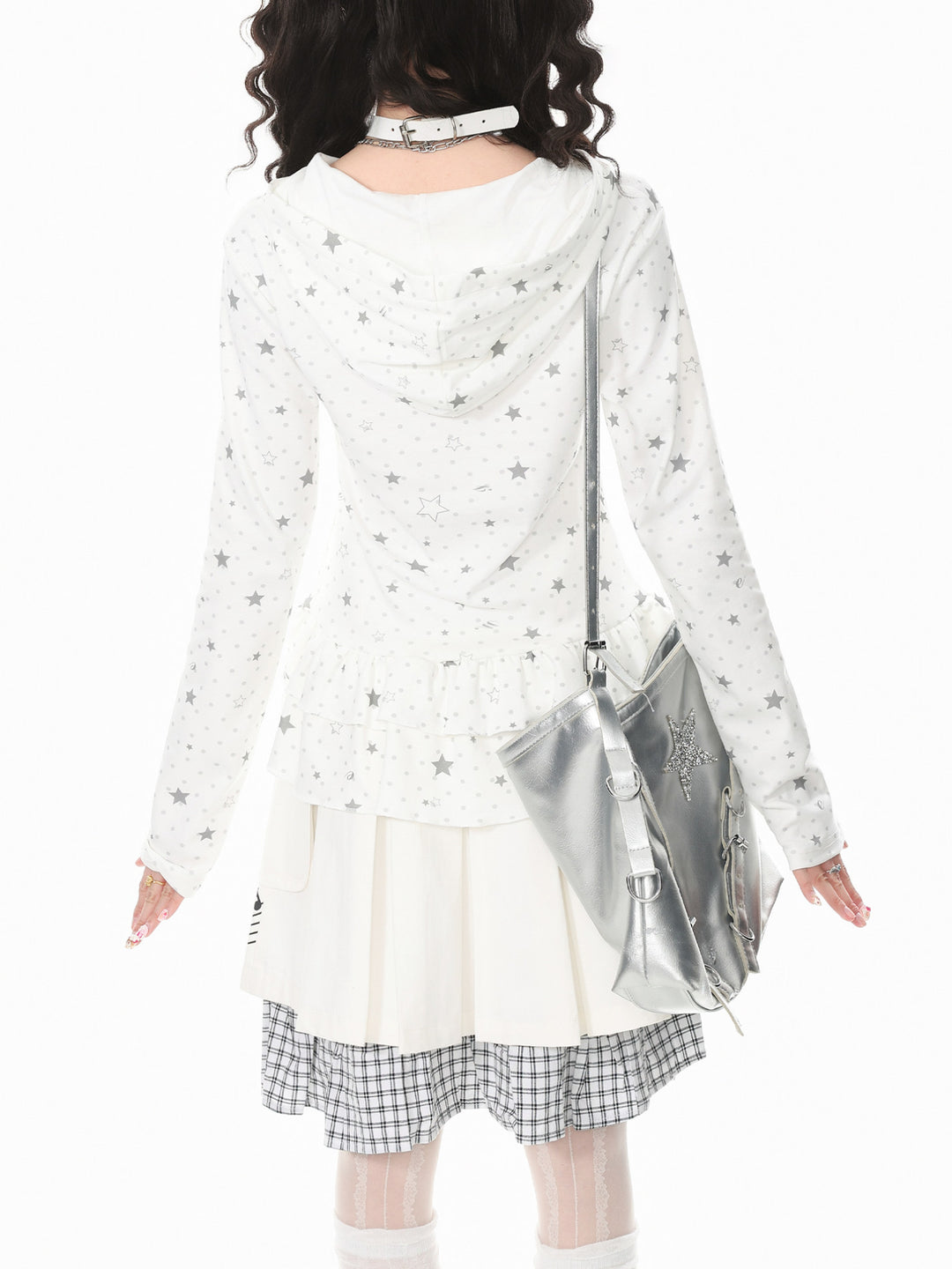 Starlit Dots Peplum Hoodies-Outerwear-ntbhshop