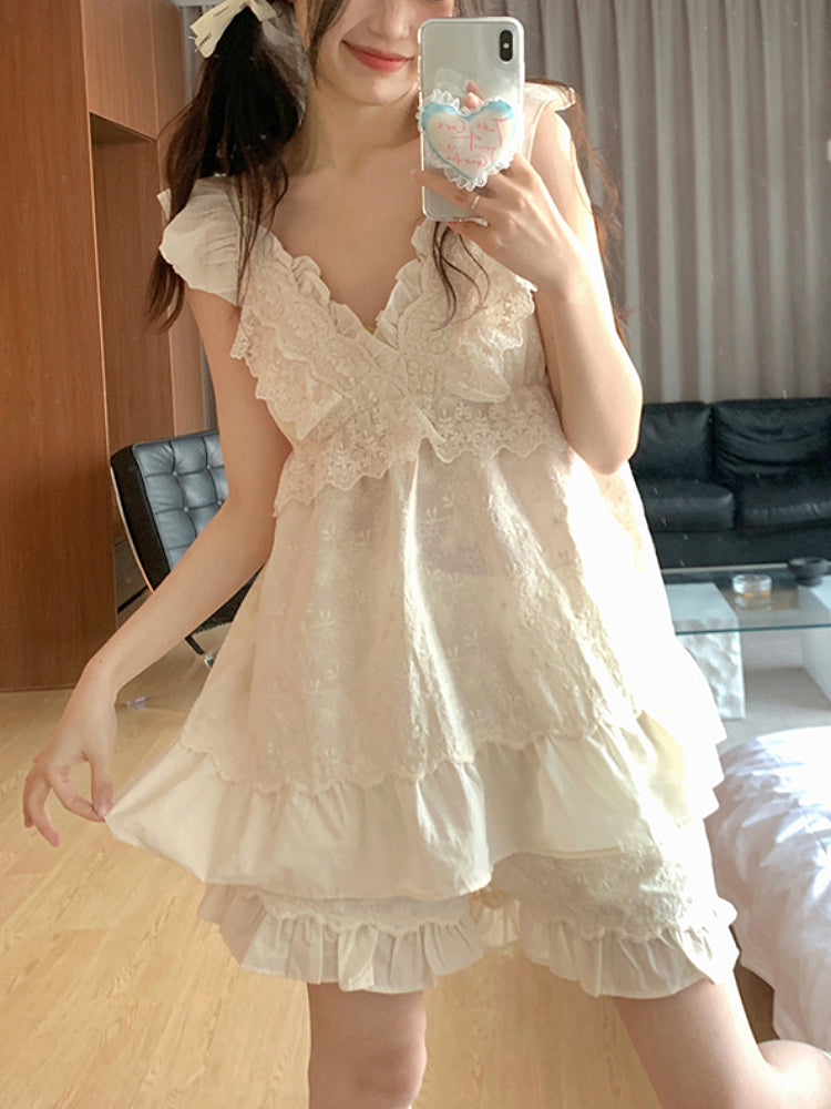 Dreamy Court Lace Pajama Set & Nightdress-ntbhshop