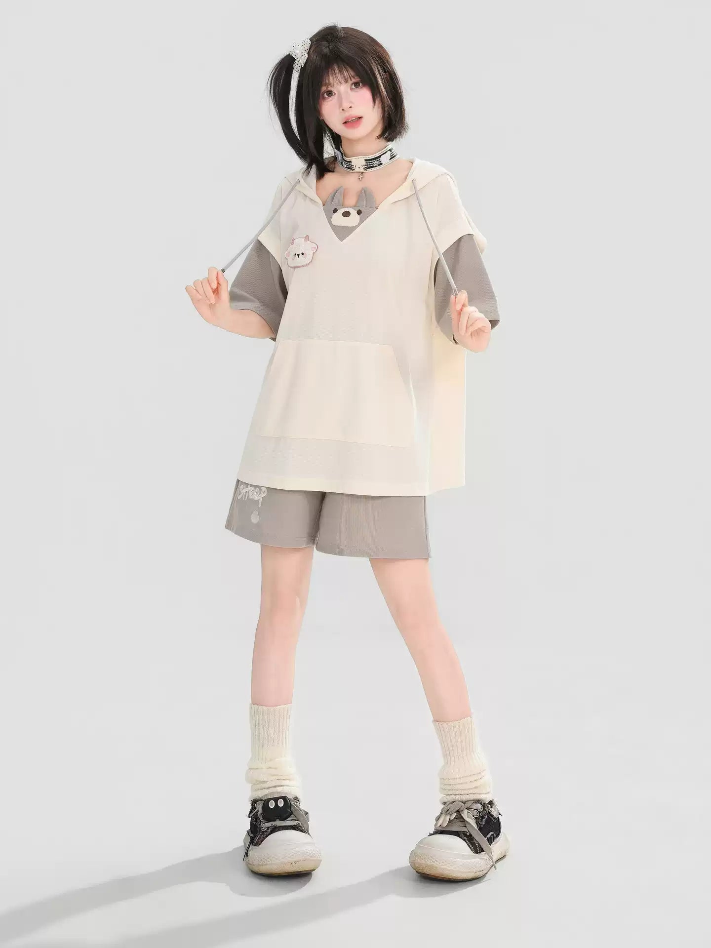 Little Sheep Wolf Hoodie & Shorts-Sets-ntbhshop