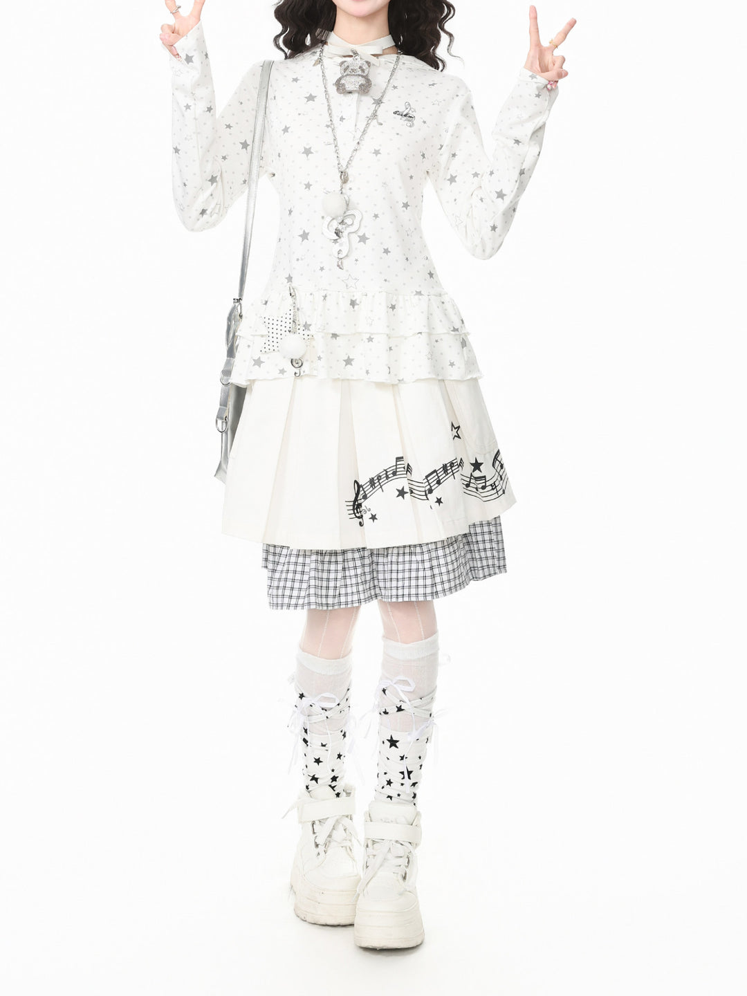 Starlit Dots Peplum Hoodies-Outerwear-ntbhshop