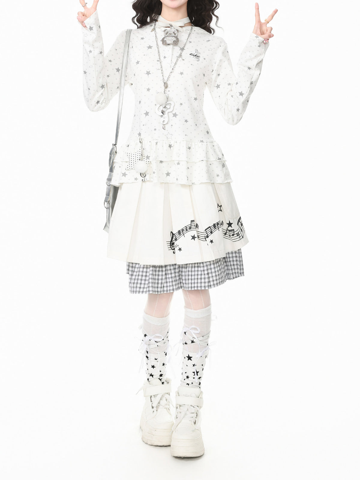 Starlit Dots Peplum Hoodies-Outerwear-ntbhshop