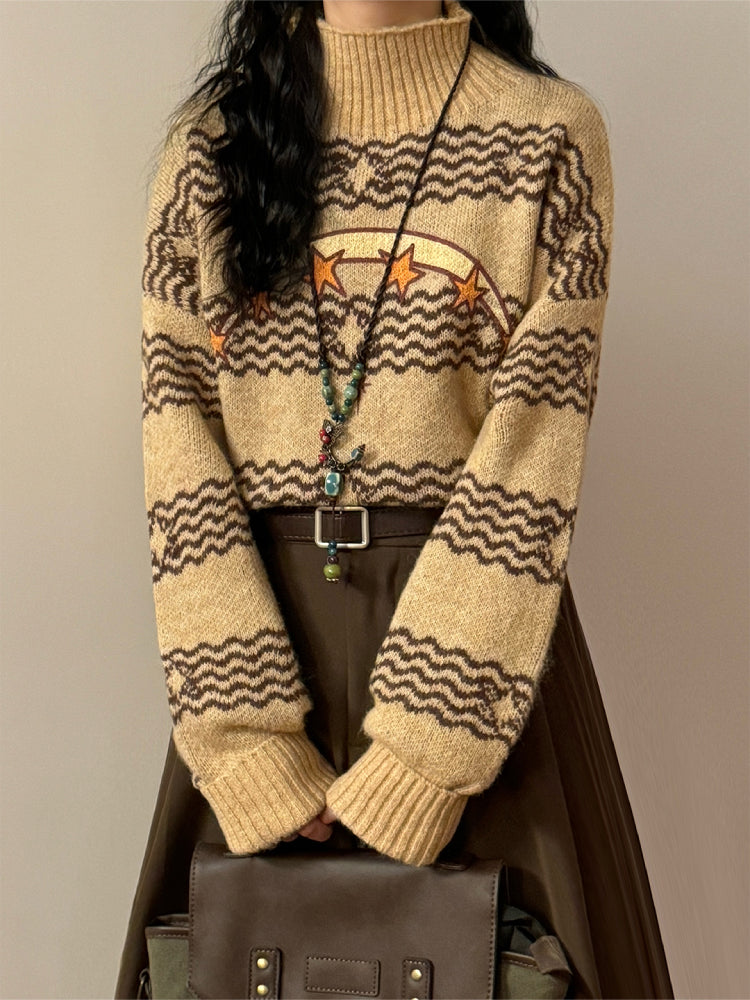 Starlit Voyager Turtleneck Knit Sweaters-ntbhshop